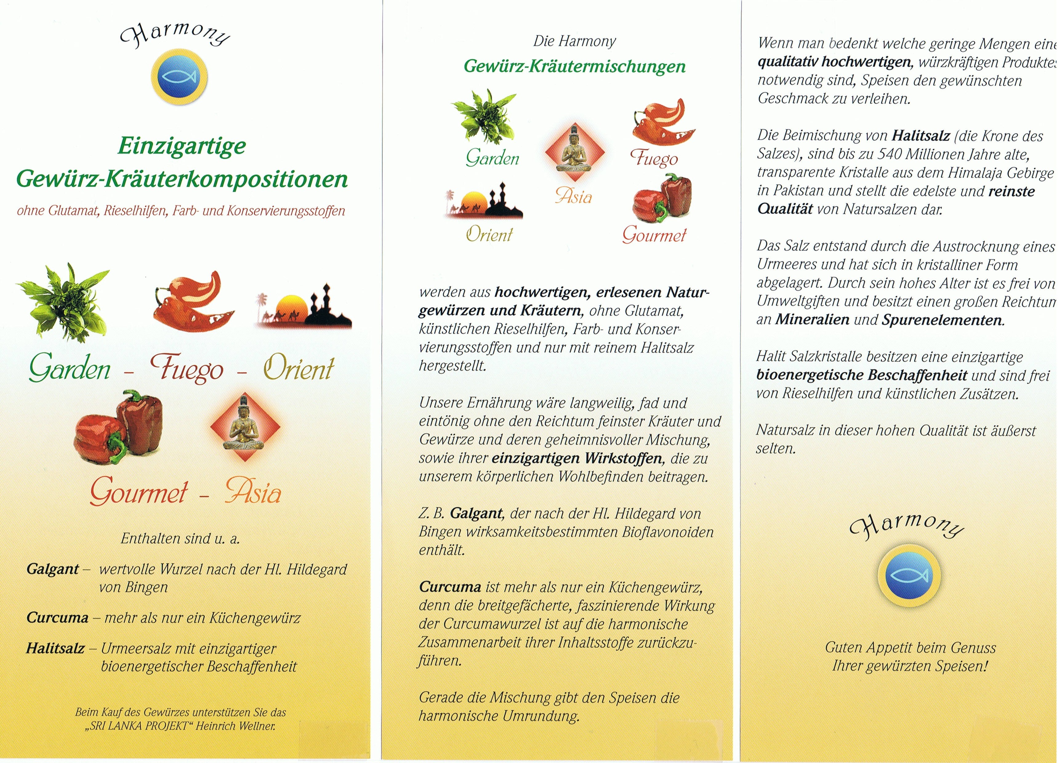 Harmony Gewürze, Halitsalz, Galgant, Hildegard von Bingen, Curcuma, Natursalz, Kristallsalz