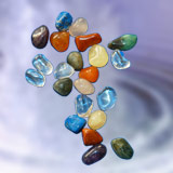 Dieses Bild zeigt einen Teil der Edelsteine als Edelsteinmischung für den Wasserwibler